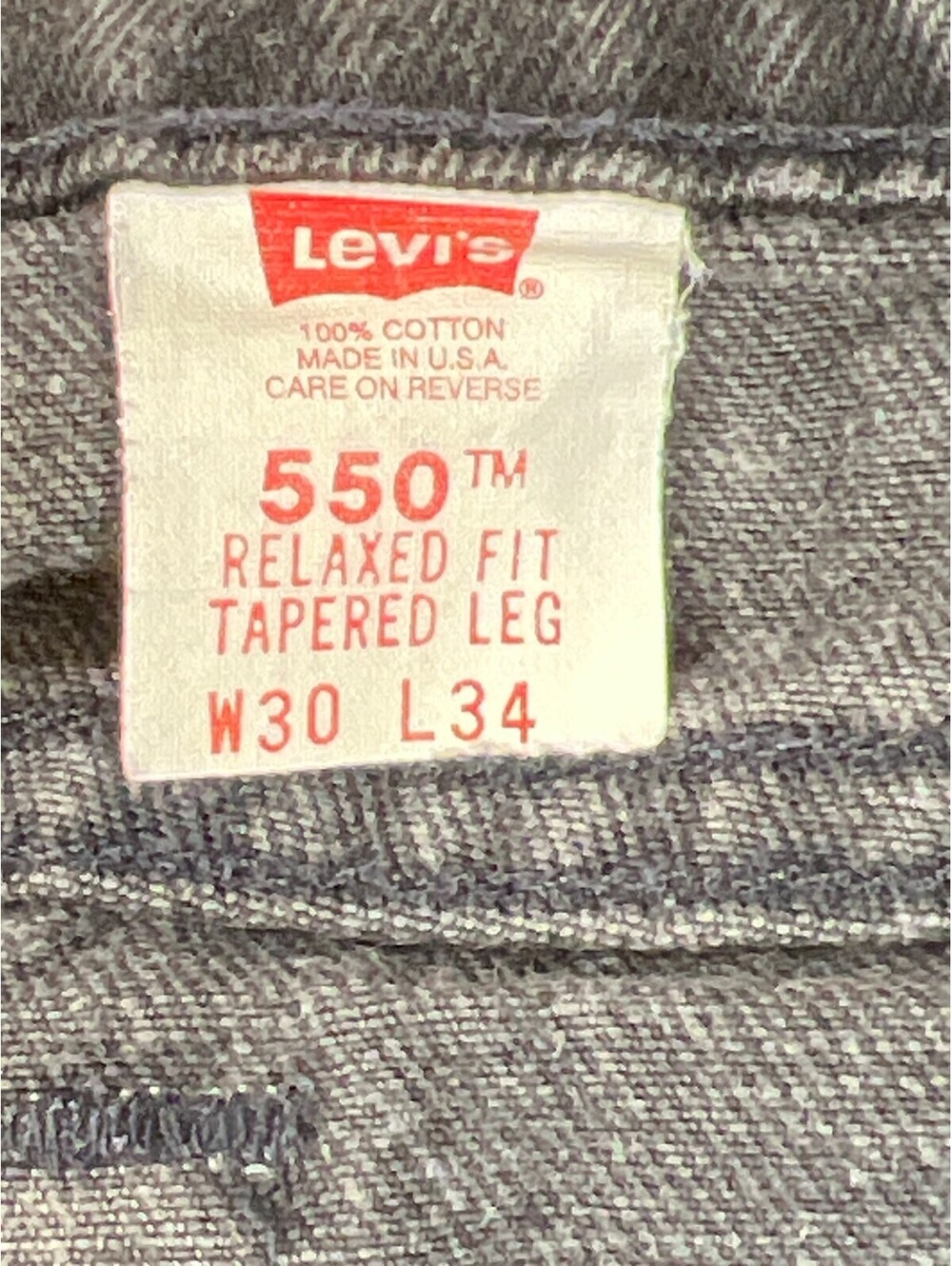 Vintage Levi's 550 Made in USA Men Size 30x34 Black Relaxed Fit Tapered Jeans - Picture 3 of 13